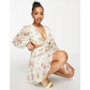 ASOS Ring Detail Cutout Mini Dress Ditsy Floral Size 8